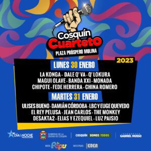 Cosquín Cuarteto 2023 confirmó la grilla de artistas