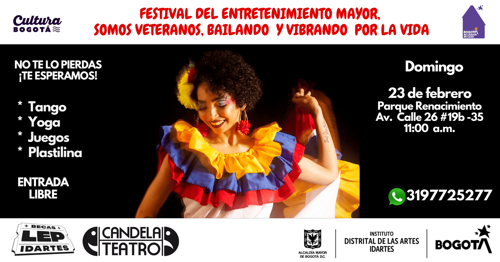 Bogotá.Llega El El Festival del Entretenimiento Mayor Somos Veteranos Bailando y Vibrando Por la Vida.