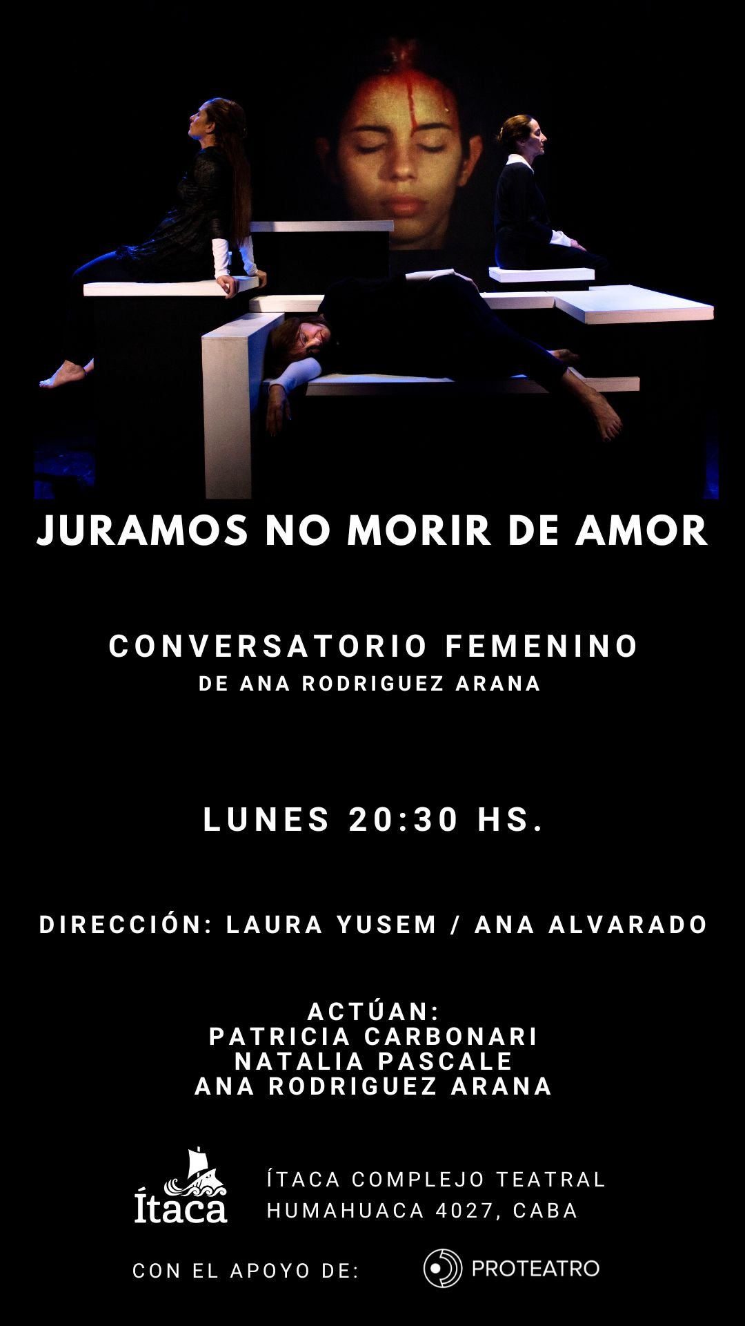 Reestreno de “Juramos No Morir de Amor” en Ítaca Complejo Teatral