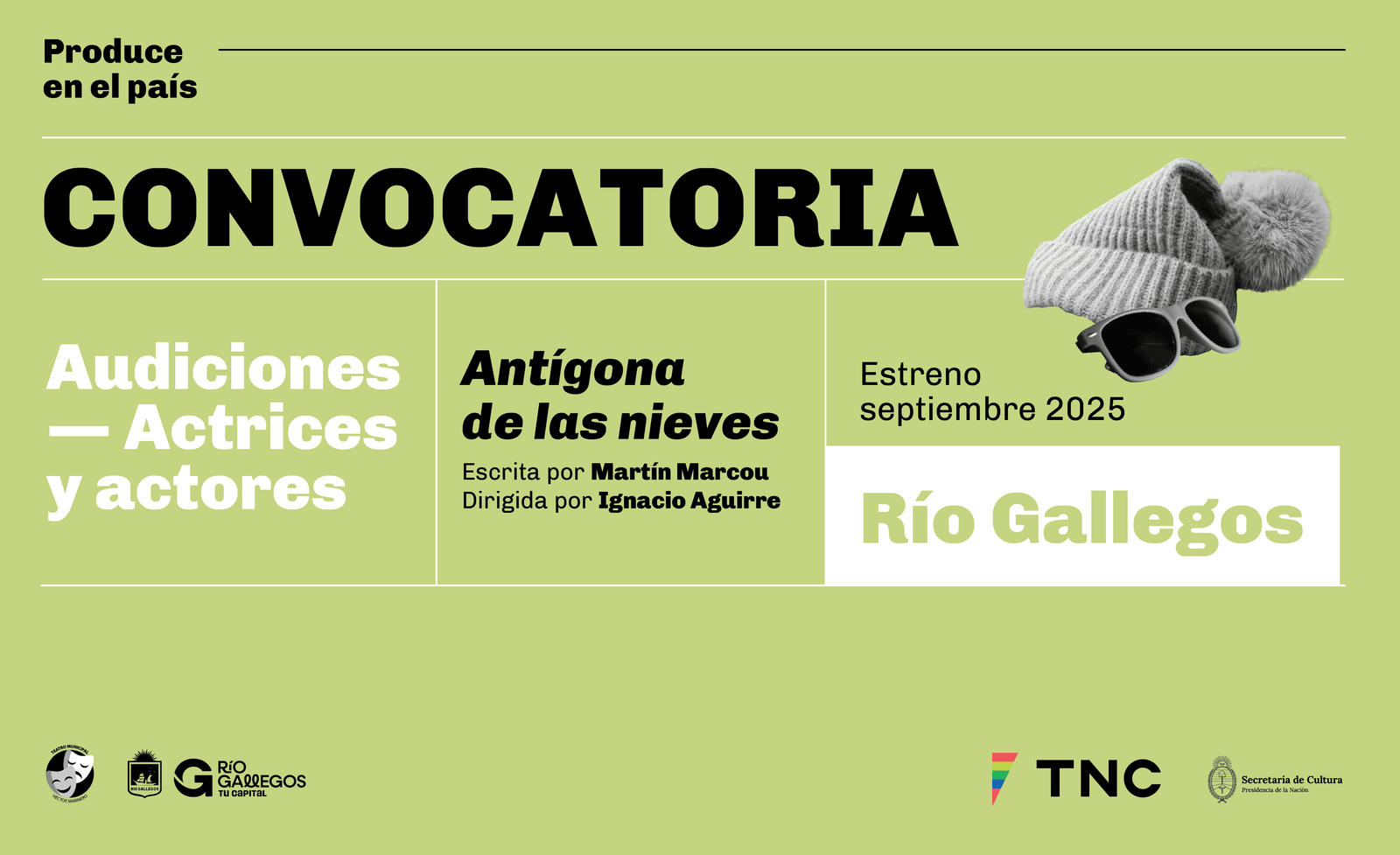 Convocatoria de Audiciones para Antígona de las Nieves en Río Gallegos