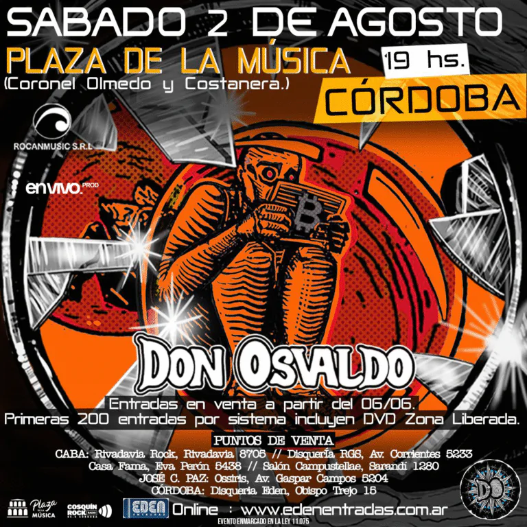 Don Osvaldo regresa a Córdoba en un concierto imperdible