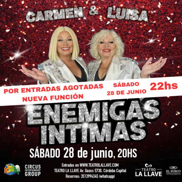 Córdoba. Carmen Barbieri y Luisa Albinoni presentan “Enemigas Íntimas”