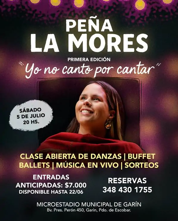 Buenos Aires GBA. Peña “La Mores” primera edición “Yo no canto por cantar”