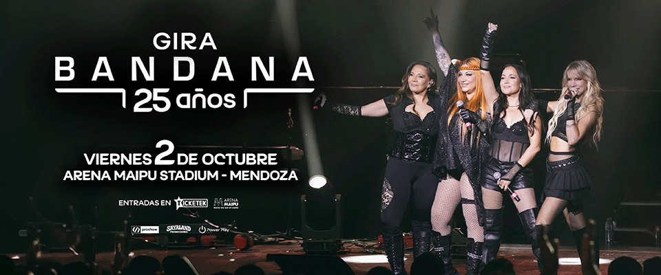 Bandana celebra 25 años con show en Mendoza en 2026. Tickets online