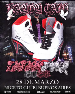 Kaydy Cain llega a Niceto Club con su LATAM Tour 2026