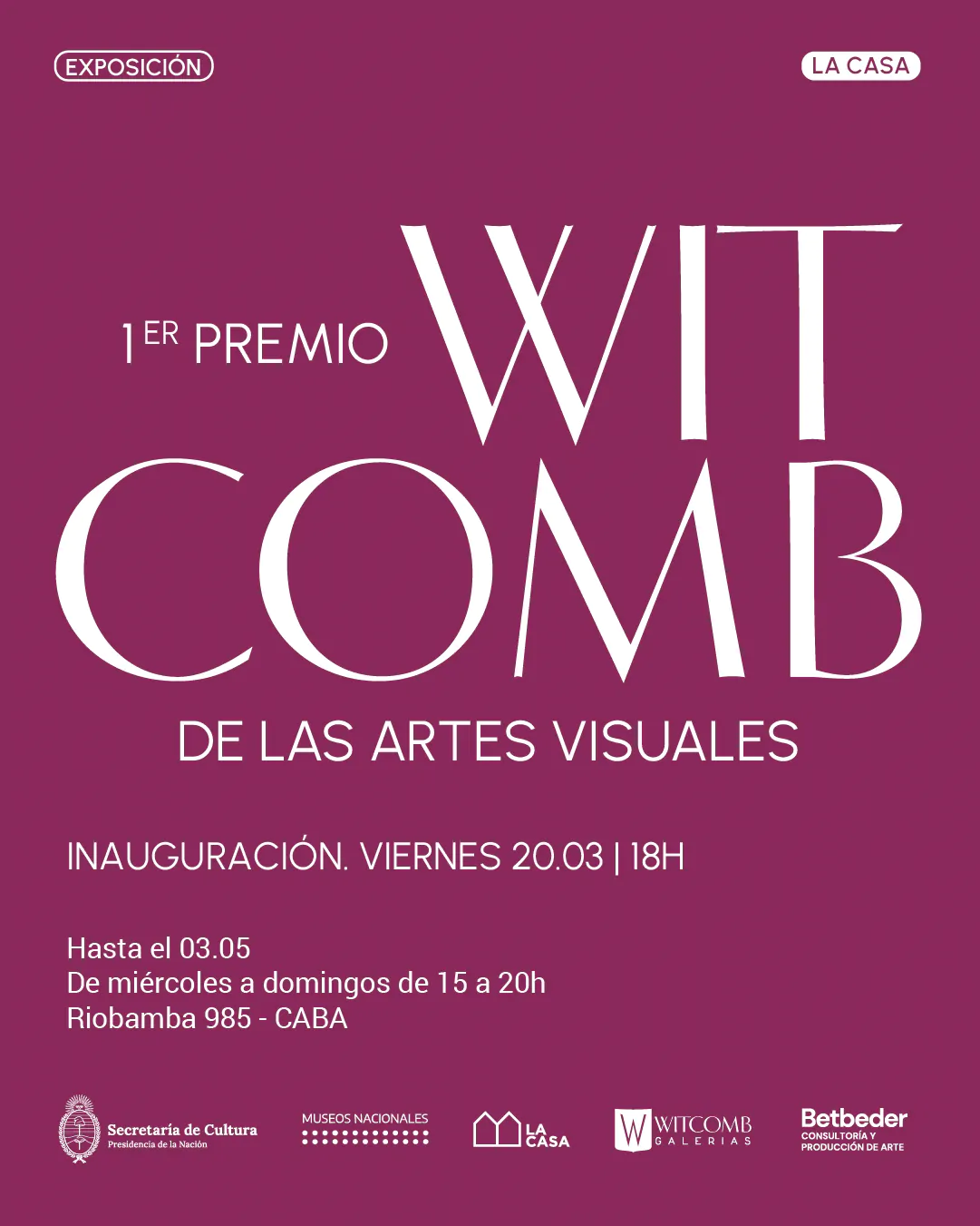 Primer Premio Witcomb llega en 2026