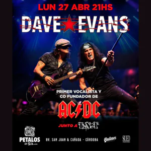 Dave Evans llega a Córdoba en 2026. Tickets