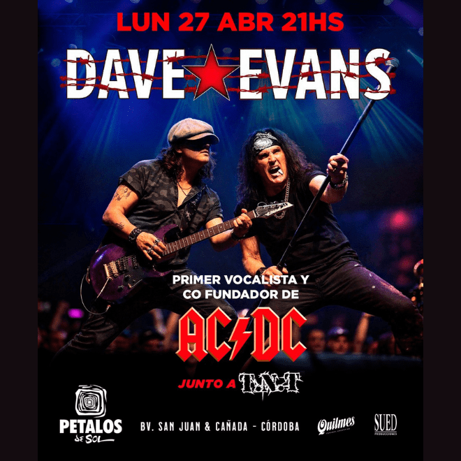 Dave Evans llega a Córdoba en 2026. Tickets