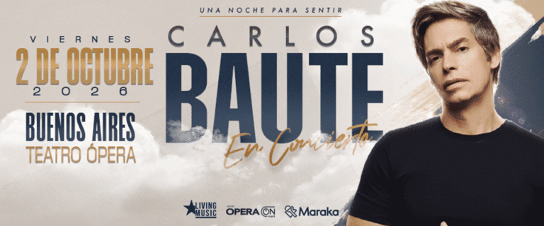 Carlos Baute vuelve a Argentina en 2026. Tickets Online