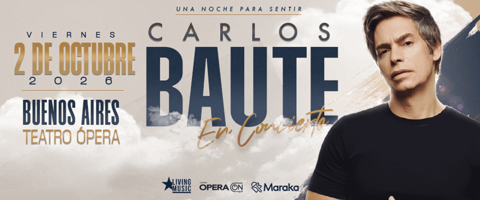 Carlos Baute vuelve a Argentina en 2026. Tickets Online