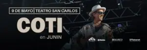 Coti llega a Junín en 2026 con un show íntimo. Entradas