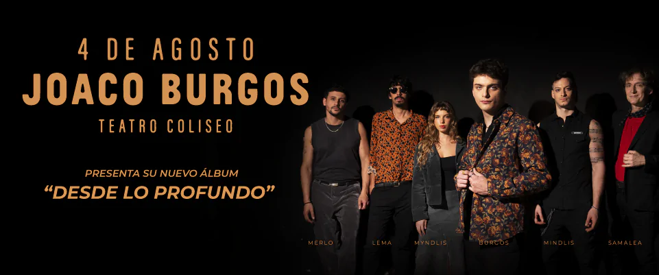 Joaco Burgos llega al Teatro Coliseo en 2026