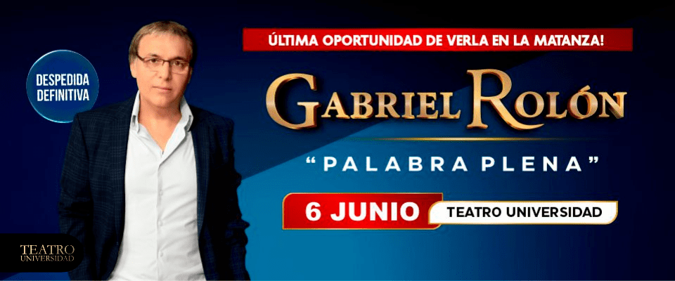 Gabriel Rolón despide “Palabra Plena” en 2026. Entradas online