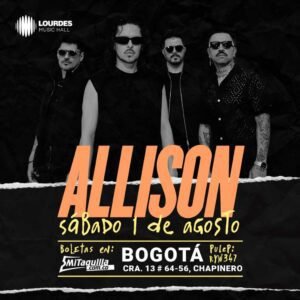 Allison vuelve a Colombia con un show íntimo en Lourdes Music Hall en 2026. TicketsGo!