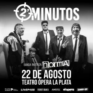 2 Minutos vuelve a La Plata con su clásico ritual punk 2026. TicketsGo!