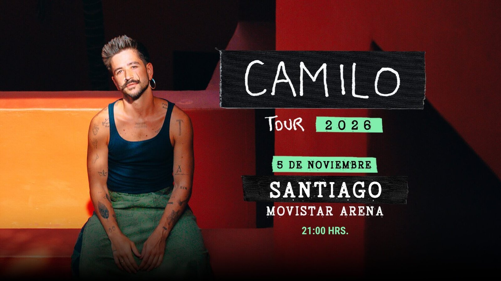 Camilo regresa a Argentina en 2026 con un show cargado de éxitos