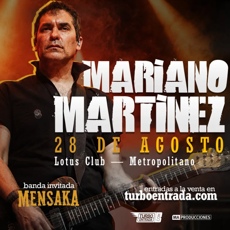 Mariano Martínez llega a Rosario con un show cargado de punk rock en 2026. Ocio Tickets!