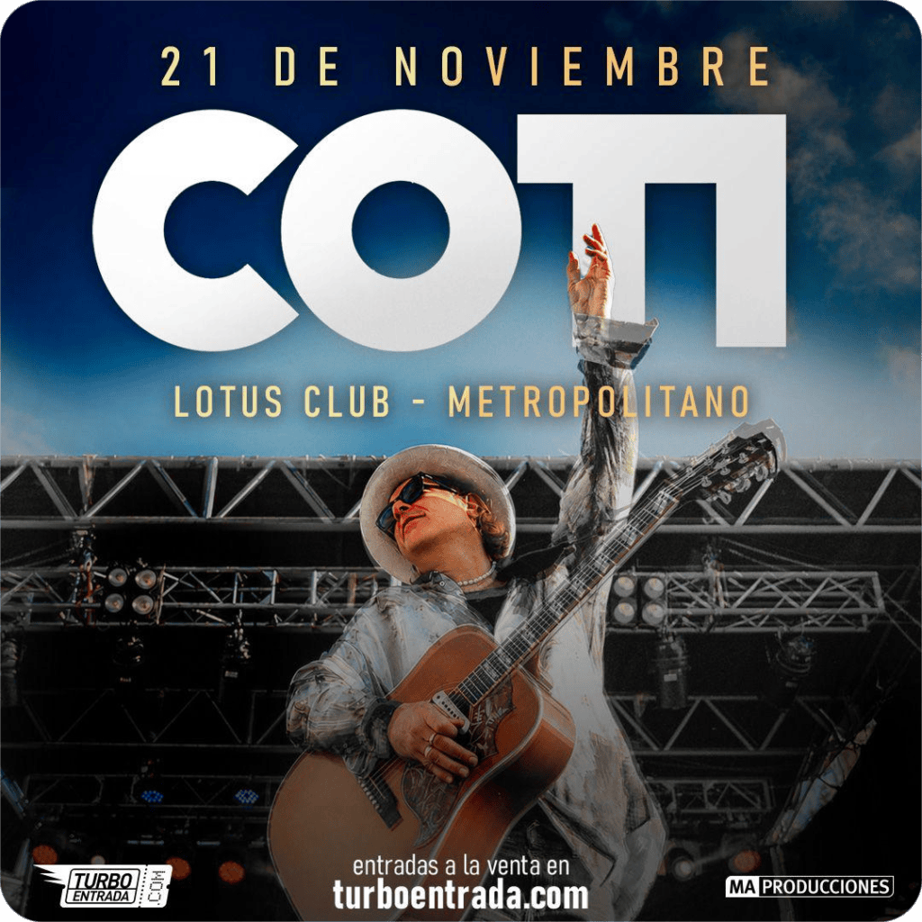 Coti vuelve con su gira que recorrerá sus grandes éxitos y su nuevo álbum. Ocio Tickets!