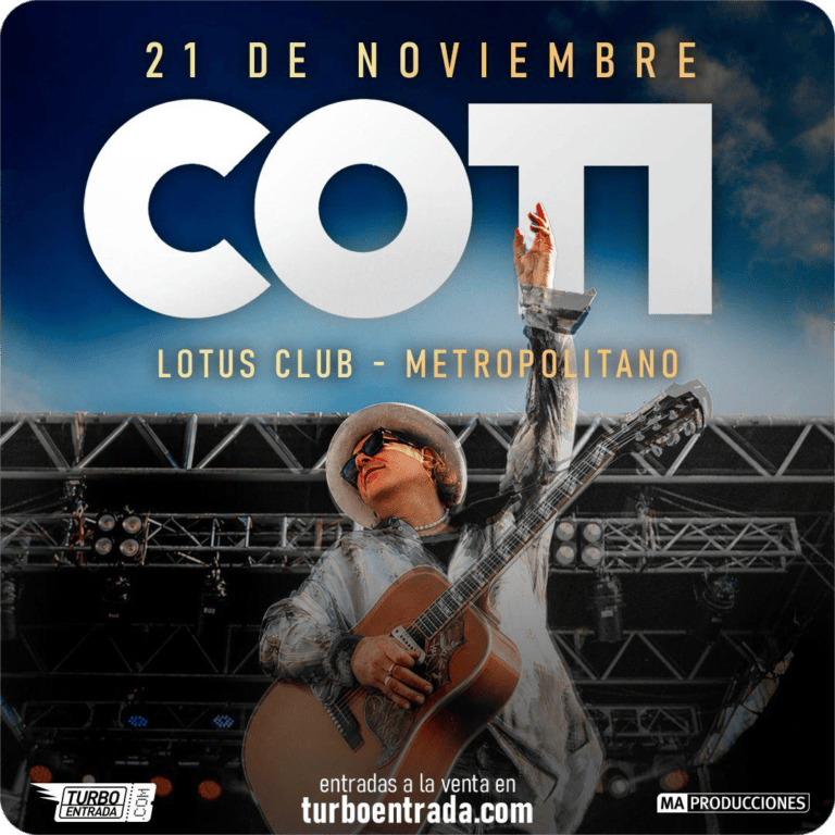 Coti vuelve con su gira que recorrerá sus grandes éxitos y su nuevo álbum. Ocio Tickets!