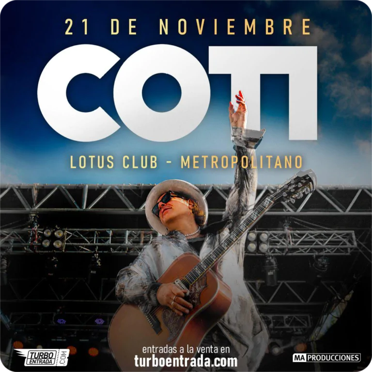 Coti vuelve con su gira que recorrerá sus grandes éxitos y su nuevo álbum. Ocio Tickets!