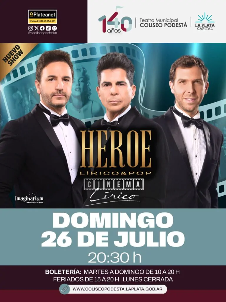 HÉROE presenta Cinema Lírico en el Coliseo Podestá en 2026. Ocio Tickets!