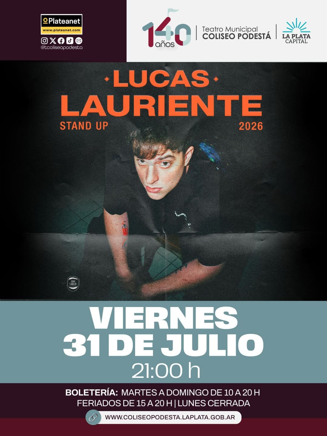 El Coliseo Podestá presenta su cartelera de julio en 2026.Ocio  Tickets!