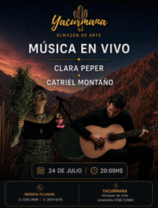 Clara Pepper y Catriel Montaño compartirán una noche de música en 2026