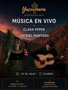 Clara Pepper y Catriel Montaño compartirán una noche de música en 2026