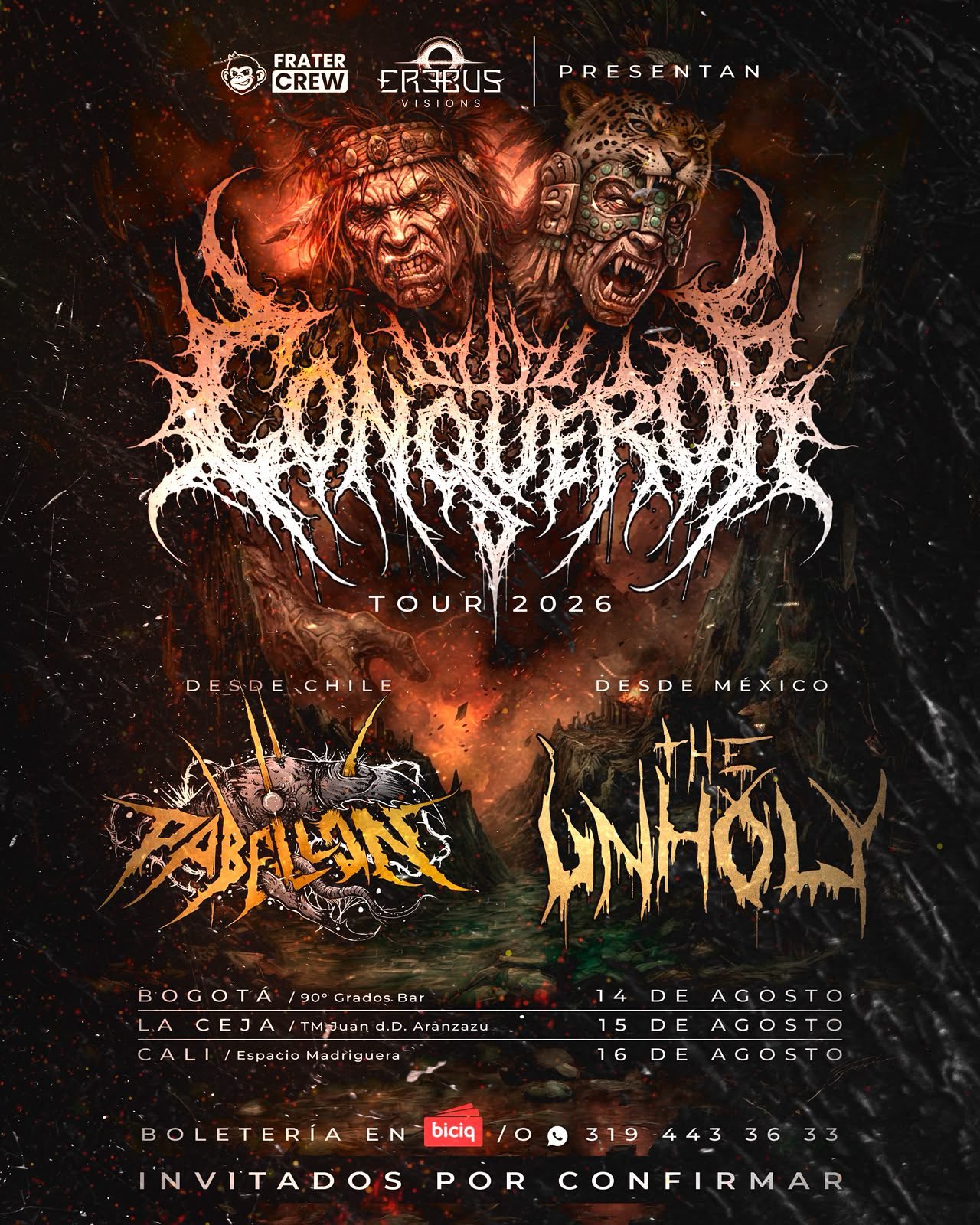Conqueror Tour 2026 presenta Pabellón  y   The Unholy   en Colombia