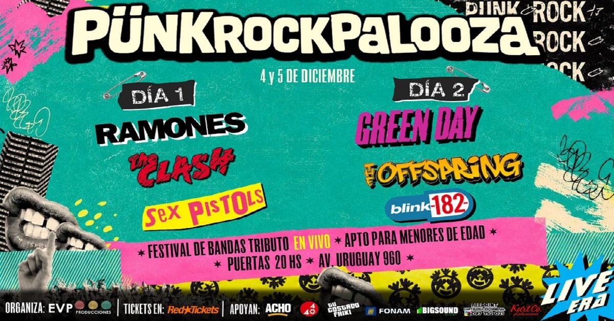 Festival de Bandas tributo al Punk Rock en Montevideo 2026.Ocio Tickets!