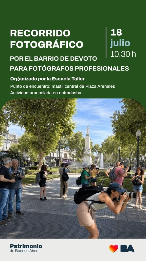Villa Devoto será escenario de un recorrido fotográfico para profesionales en 2026