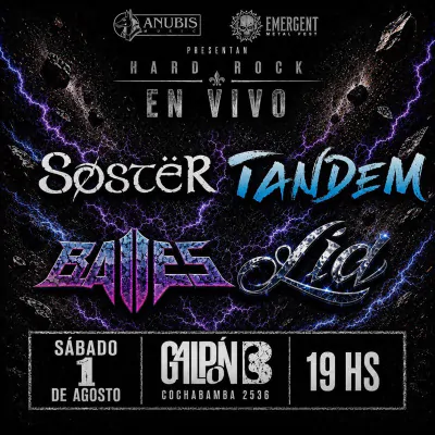 Galpón B recibirá una noche de hard rock con Søstër como protagonista en 2026. Ocio Tickets!