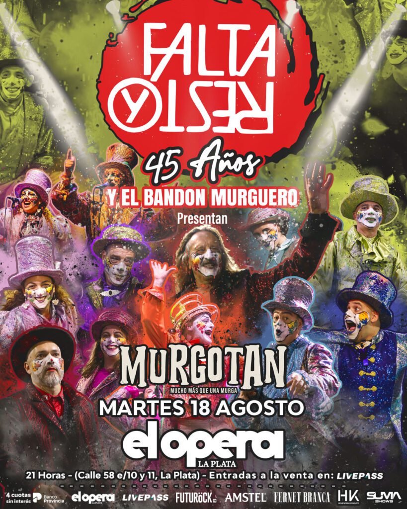 Falta y Resto y Bandón Murguero llegan a La Plata con Murgotán en 2026. Ocio Tickets!