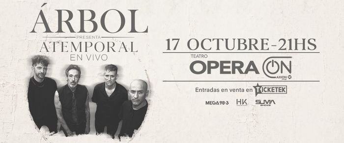 Árbol presentará en 2026 Atemporal en el Teatro Ópera. Ocio Tickets!