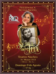 Bettina Brozzo homenajea a Tita Merello con Se dice de Tita en 2026. Ocio Tickets!