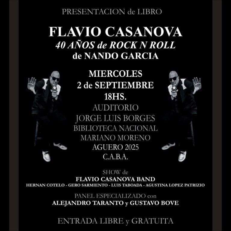 Flavio Casanova presenta su libro en 2026