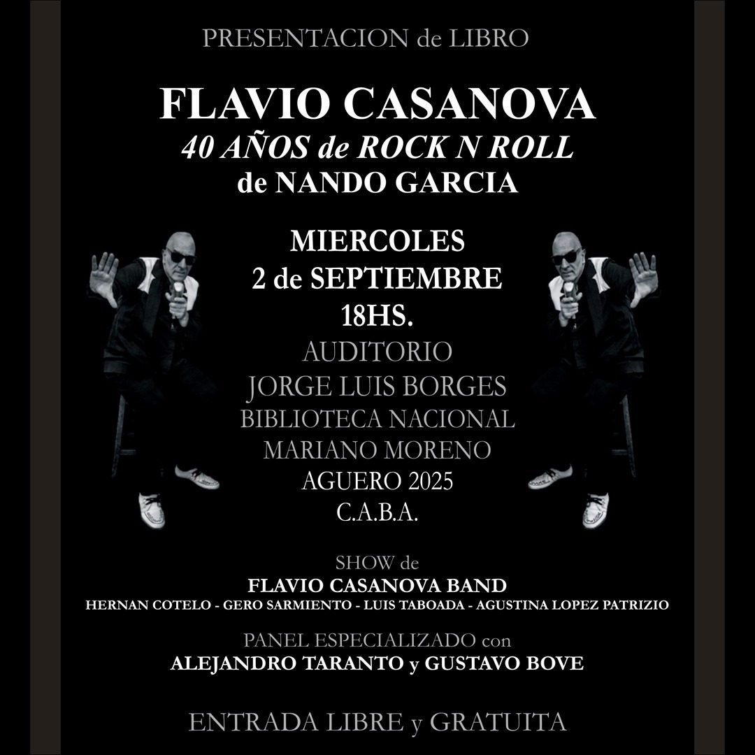 Flavio Casanova presenta su libro en 2026