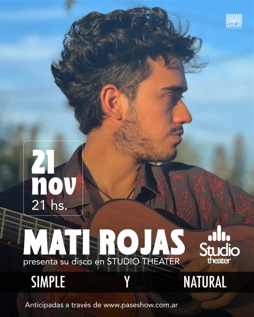 Mati Rojas presenta su primer disco en Córdoba en 2026. Ocio Tickets!