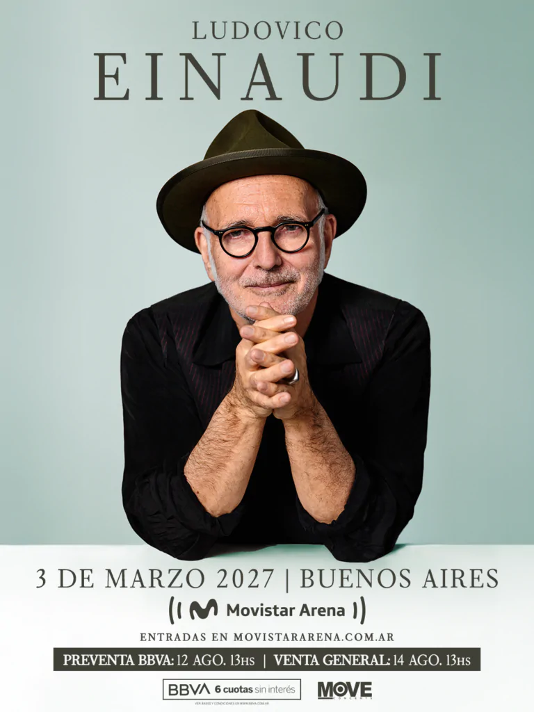 Ludovico Einaudi anuncia su segundo show en Buenos Aires2027 .Anticipadas on line