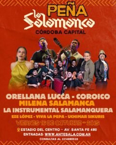 Peña La Salamanca llega por primera vez a Córdoba Capital en 2026. Ocio Tickets!