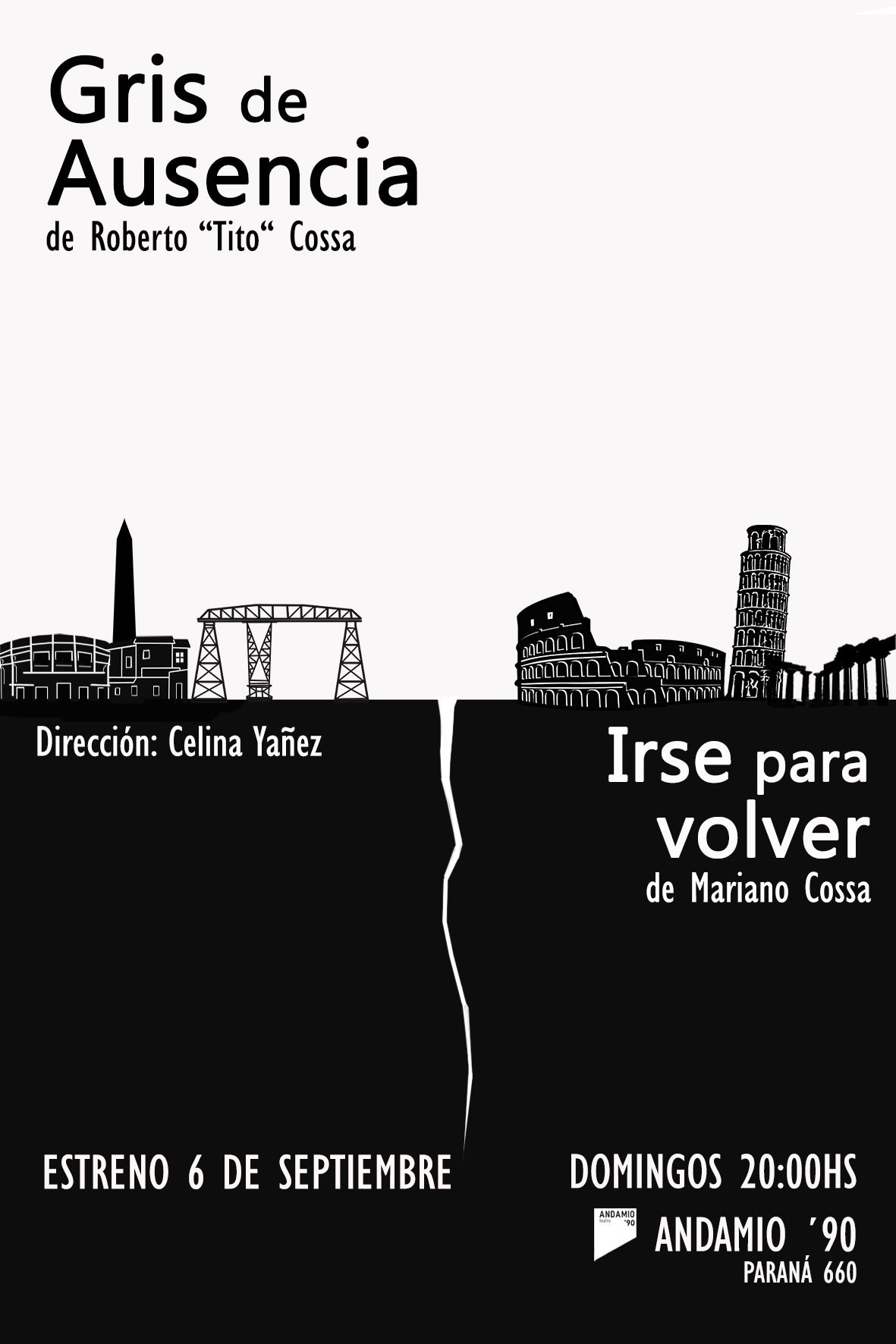 “Gris de Ausencia / irse para volver” llega al teatro Andamio ’90 en 2026. Ocio Tickets!