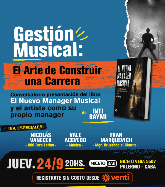 Inti Raymi presenta su nuevo libro sobre gestión musical en 2026