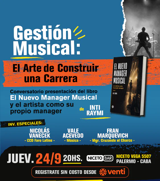 Inti Raymi presenta su nuevo libro sobre gestión musical en 2026