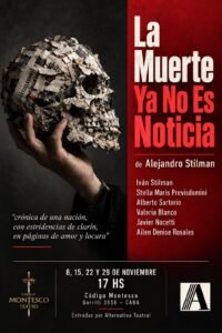 La muerte ya no es noticia llega al Código Montesco Teatro en 2026. Ocio Tickets!