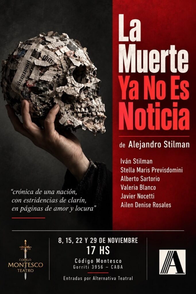 La muerte ya no es noticia llega al Código Montesco Teatro en 2026. Ocio Tickets!