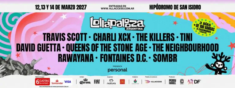 Lollapalooza 2027. Grilla y preventa on line.Reserva hoy mismo!!!!
